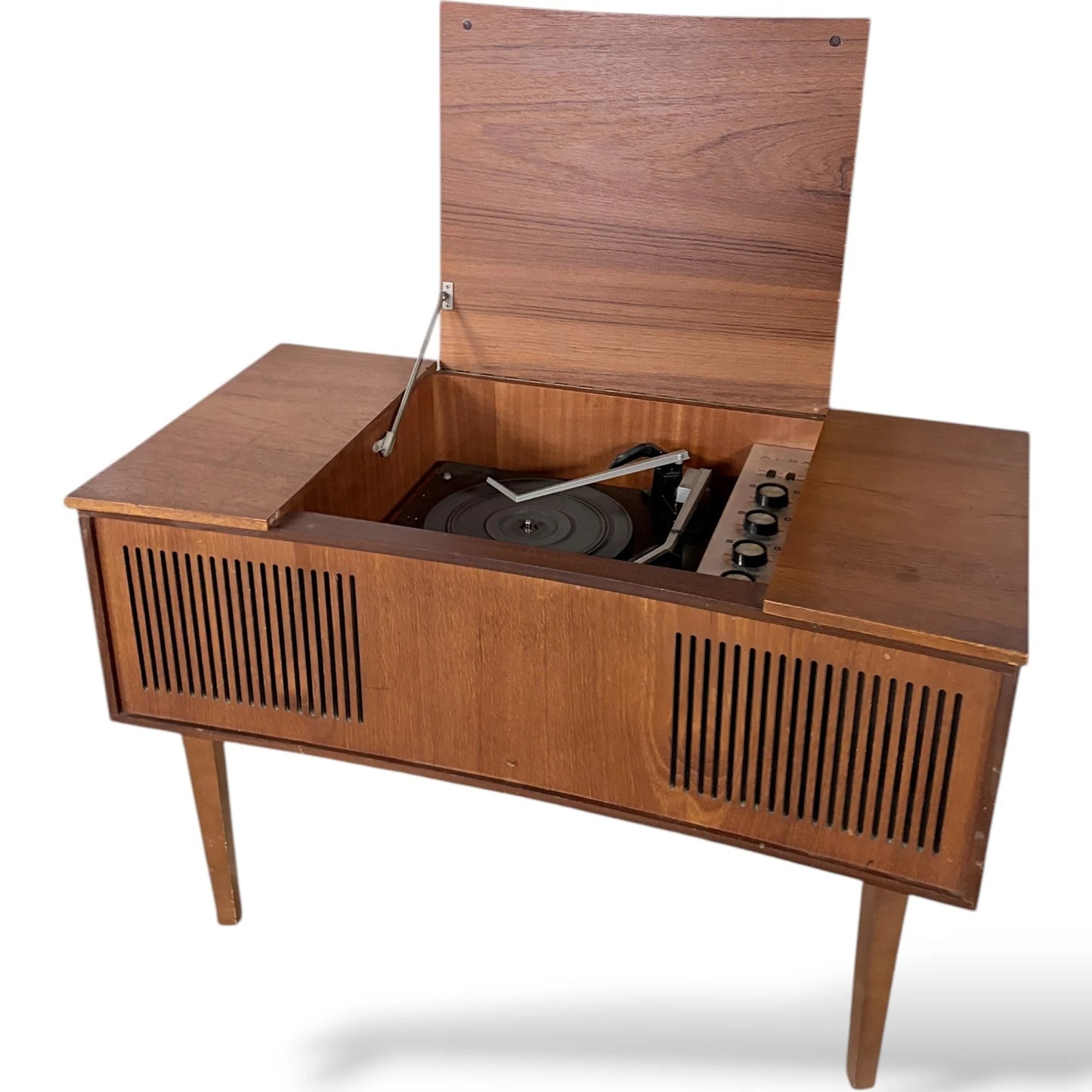 Mid Century Radiogram – Vintage Alba Radiogram Console With Turntable Cabinet