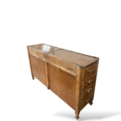 Oak Partner Desk Cabinets – Twin-Sided Filing Drawers