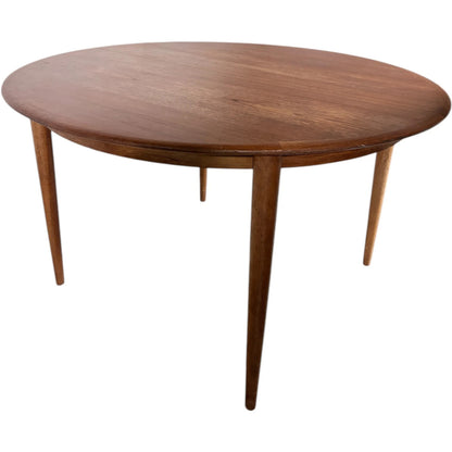 Extending Teak Dining Table – Mid Century Oval Round Leaf by Kai Kristiansen