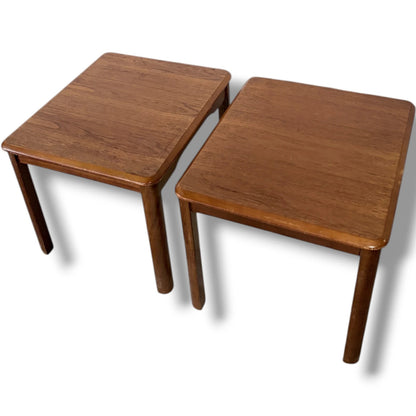 Danish Teak Side Tables - Compact Mid Century Scandinavian Occasional Tables
