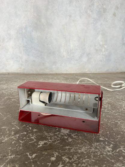 Mid Century Modern Red Metal German Folding Table Lamp