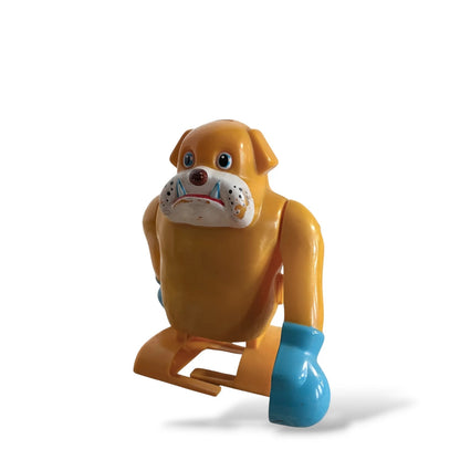 Vintage Wind-Up Boxer Dog Toy – Retro Hong Kong Plastic Clockwork Toy