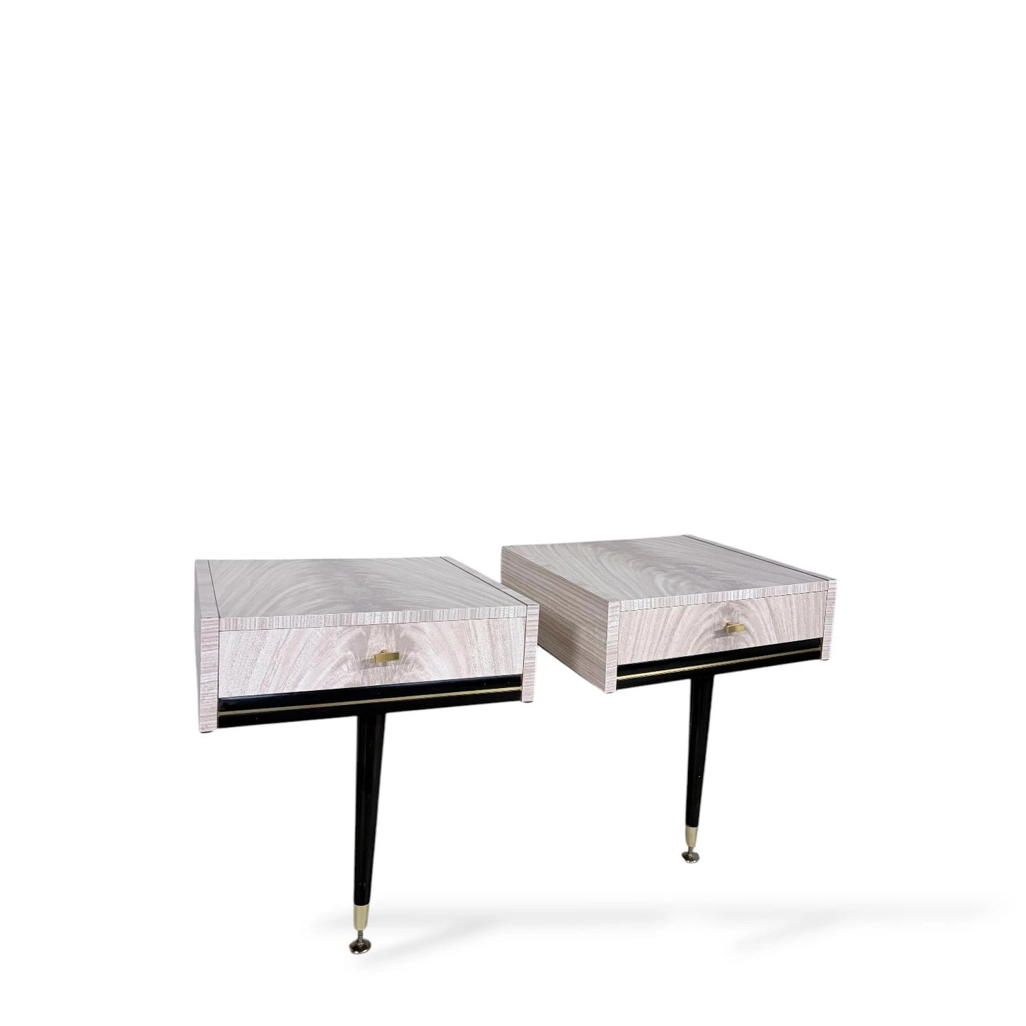 Mid-Century Floating Bedside Cabinets – Pair of Formica Nightstands