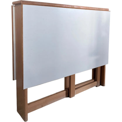 Drop Leaf Dining Table - Vintage Habitat Beech Wood With White Laminate Top — view 7