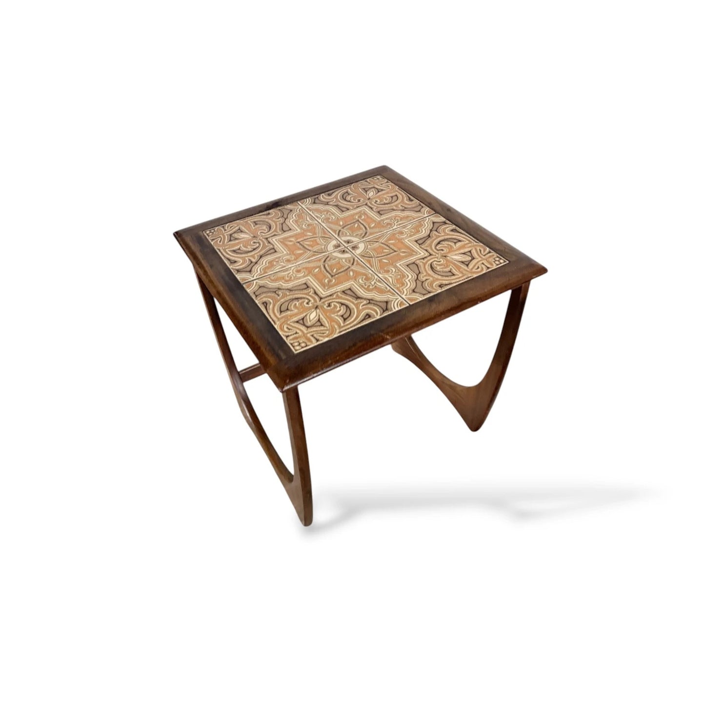 G Plan Fresco Nest of Tables – Mid-Century Teak Side Tables with Tile Inlay