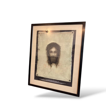 Framed “Head of Christ” Print on Linen – After Gabriel Cornelius von Max