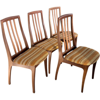 Mid Century Dining Chairs - Nathan Set of Four High Back Teak Chairs
