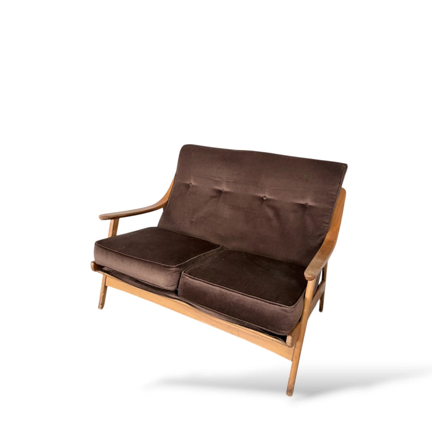 Swedish Beech Two-Seater Sofa – Mid-Century Scandinavian Design