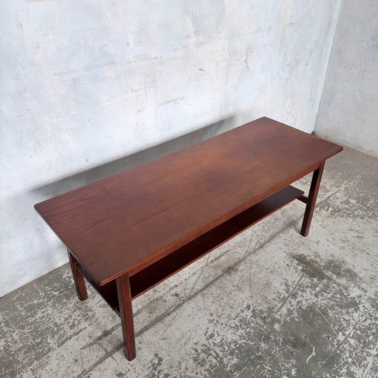 Mid Century Teak Coffee Table with Undershelf Storage