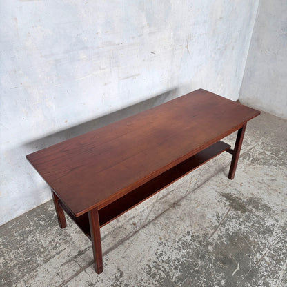 Mid Century Teak Coffee Table with Undershelf Storage