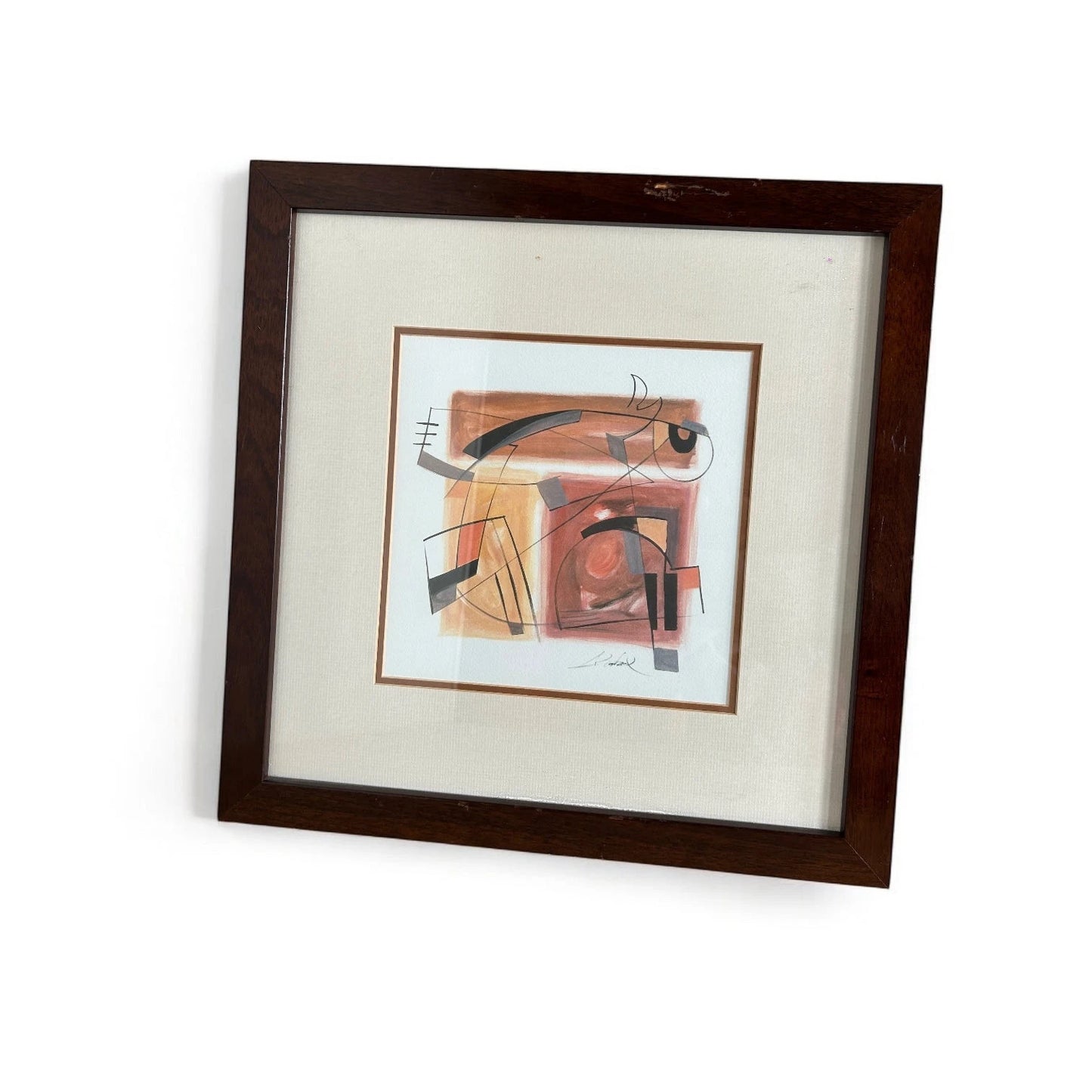 Alfred Gockel Artwork – Signed Abstract Art Print | Dark Wood Frame & Neutral Mount