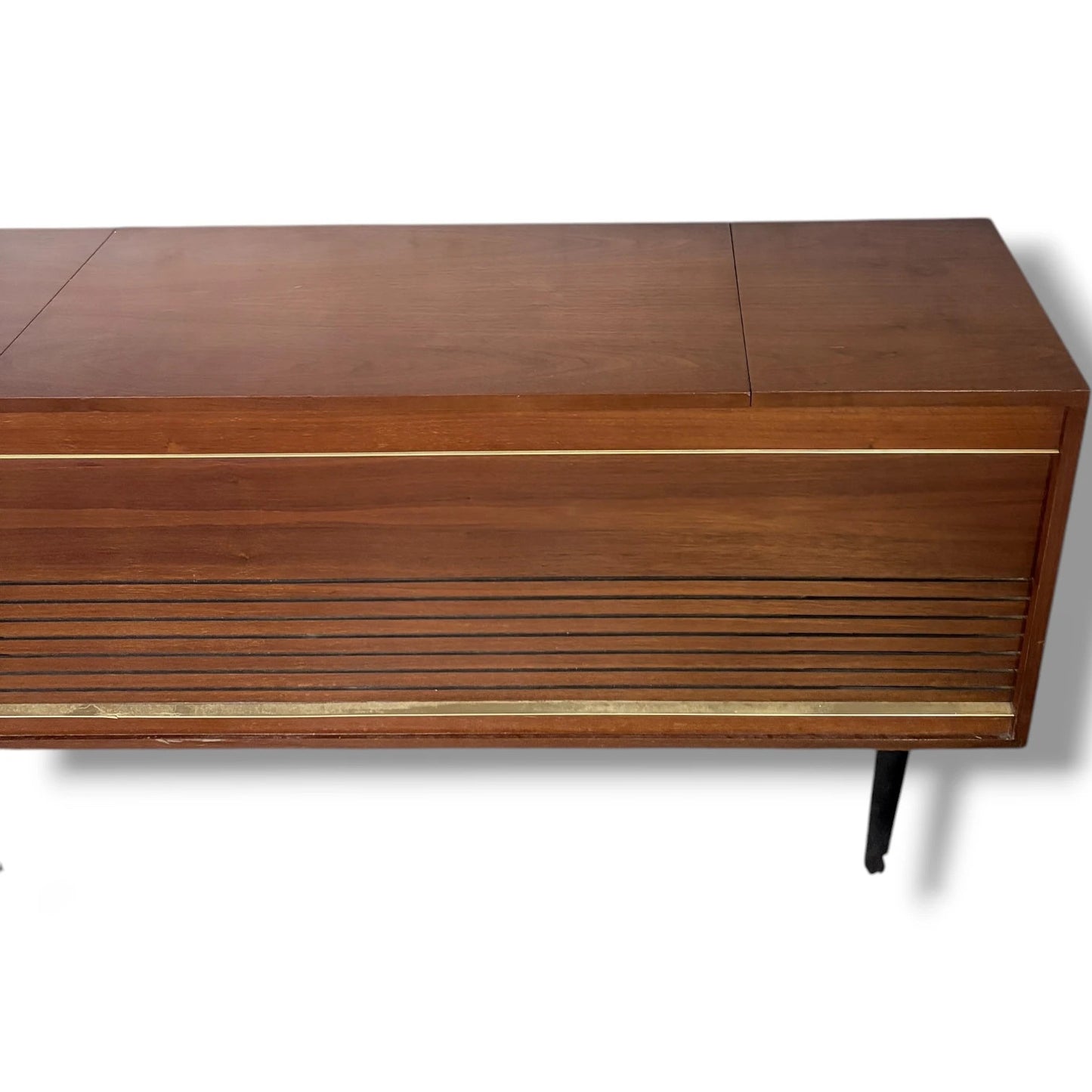 Mid-Century Record Player | Vintage Radiogram with Teak Veneer Cabinet & Integrated Radio