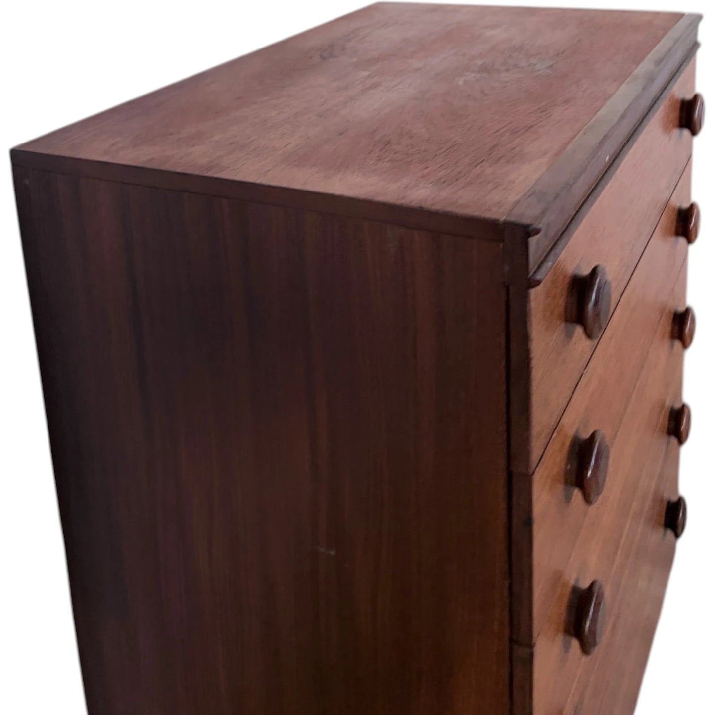 Mid Century Chest | Legate Teak Chest Drawers With Sculpted Circular Handles — view 7