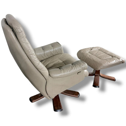 Stressless Recliner Chair - Swedish Leather Lounge With Matching Footstool