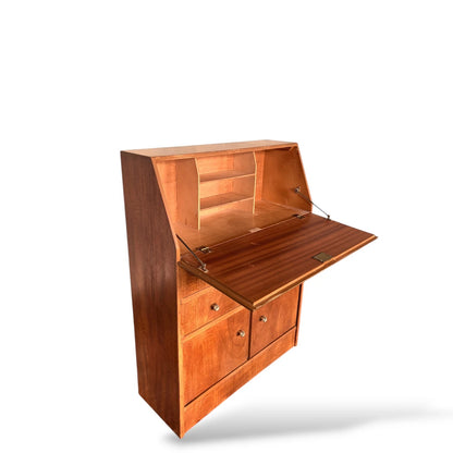 Vintage Mid-Century Oak Slimline Bureau – Compact Writing Desk