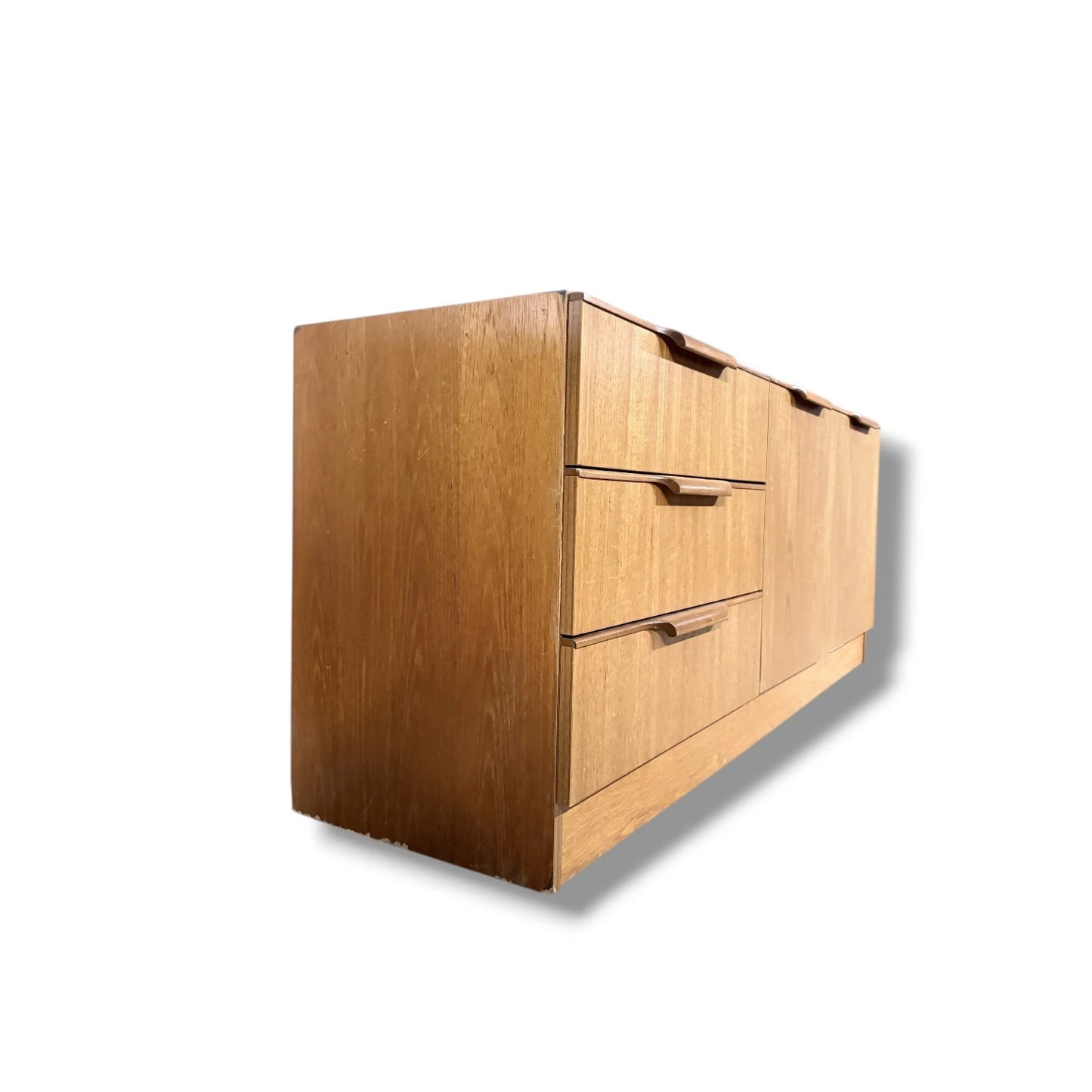 Vintage Mid-Century Low Sideboard in Blonde Oak