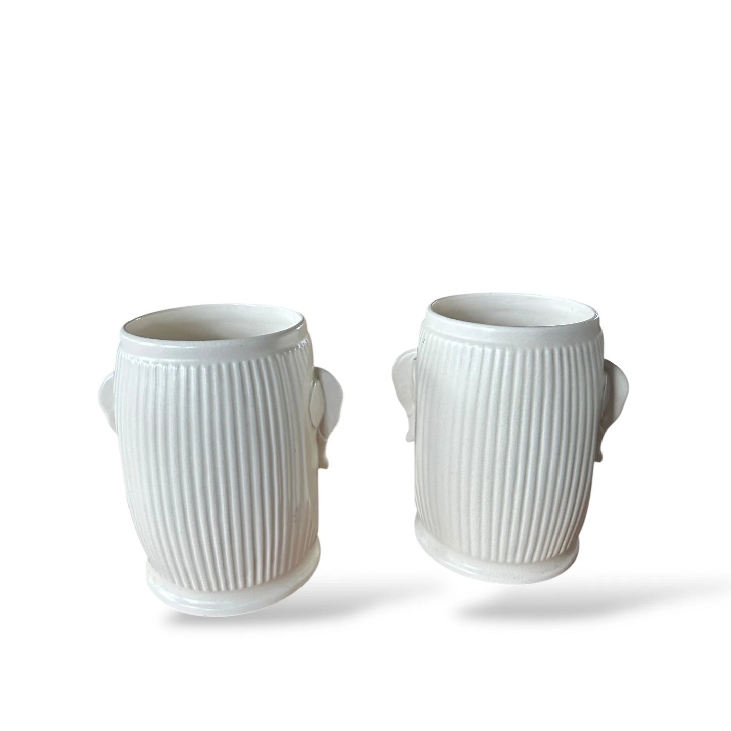 Pair of Vintage SylvaC Tea Caddies – Ribbed Pottery Jars