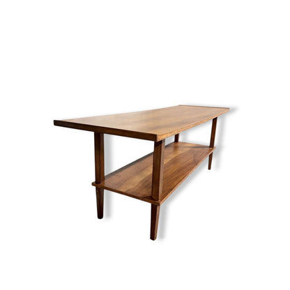 Mid Century Coffee Table - Teak Toned Hardwood Retro Living Room Centrepiece — view 7
