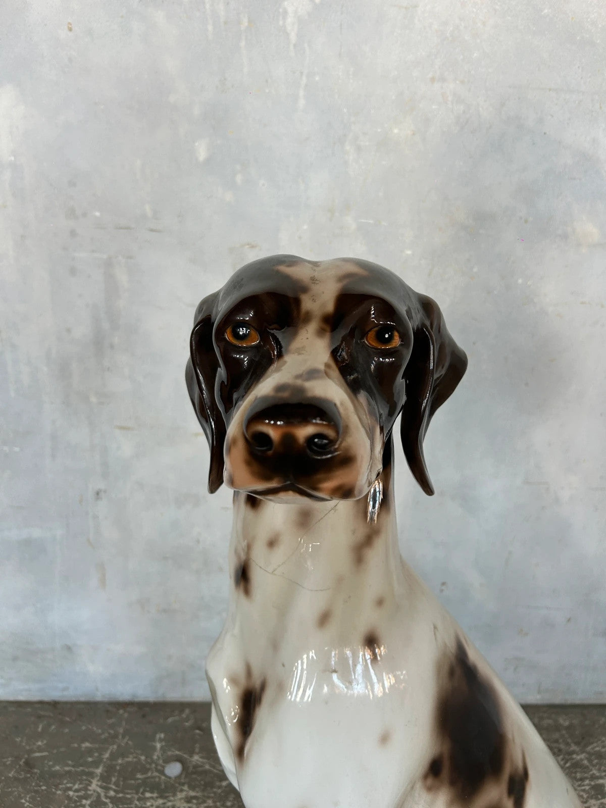 Mid Century Large Italian Pointer Dog Statue – Vintage Ceramic Hunting Dog Figurine