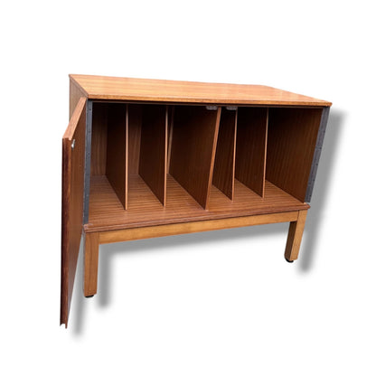 Danish Mid Century Record Cabinet | Teak Vinyl Storage Sideboard