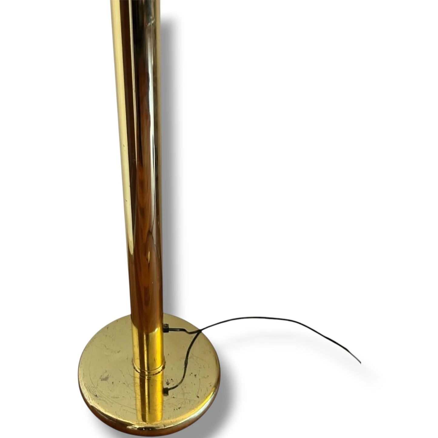 Art Deco Floor Lamp – Hollywood Regency Brass Lotus Lamp with Sculptural Glass Shades