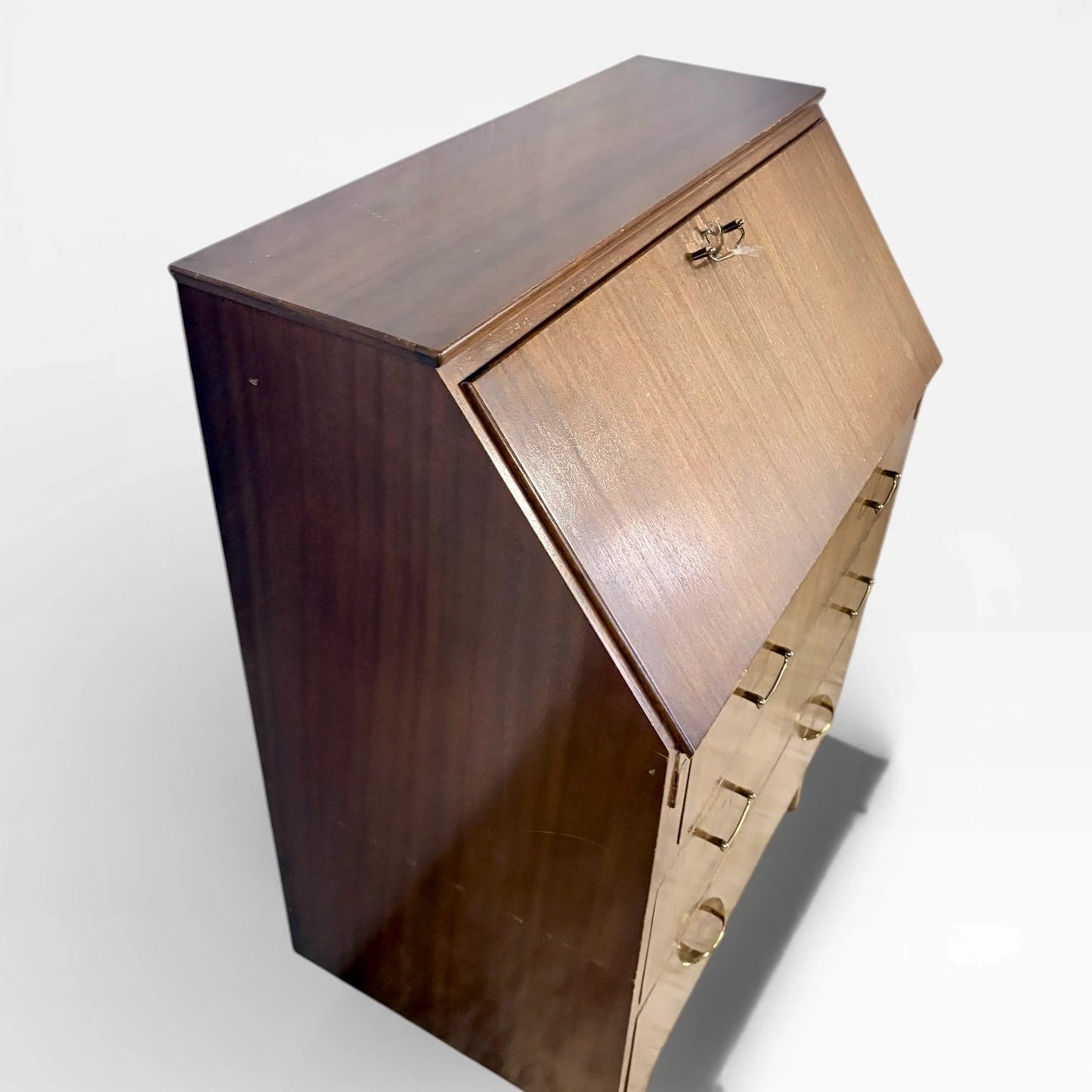 Mid Century Sutcliffe of Todmorden Walnut Bureau Writing Desk