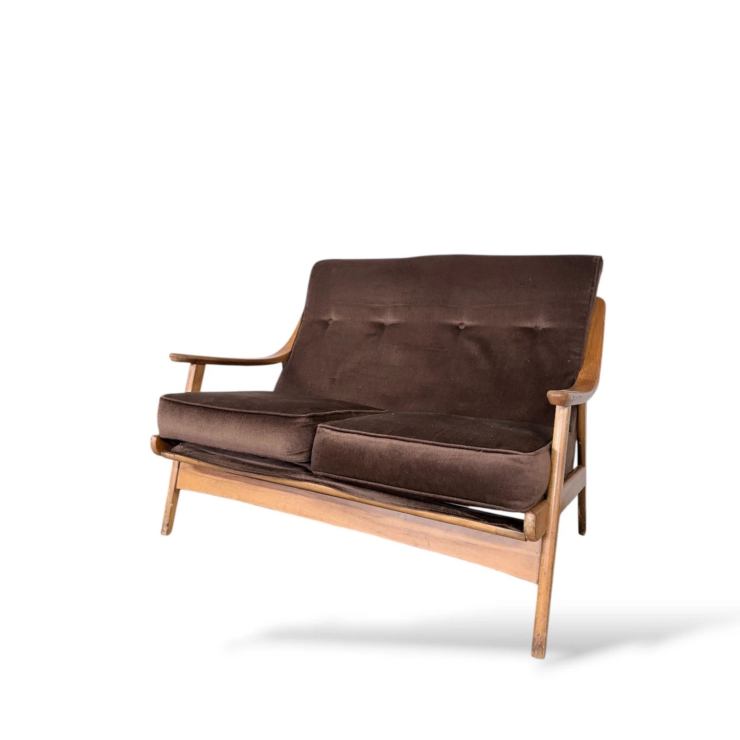 Swedish Beech Two-Seater Sofa – Mid-Century Scandinavian Design