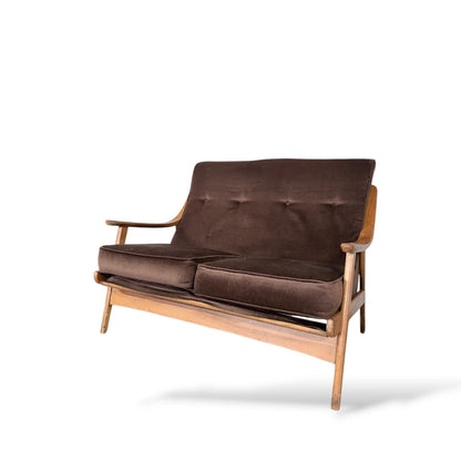 Swedish Beech Two-Seater Sofa – Mid-Century Scandinavian Design