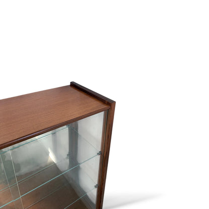 Mid Century Display Cabinet | Teak & Glass Sliding Doors | Vintage Hutch — view 8