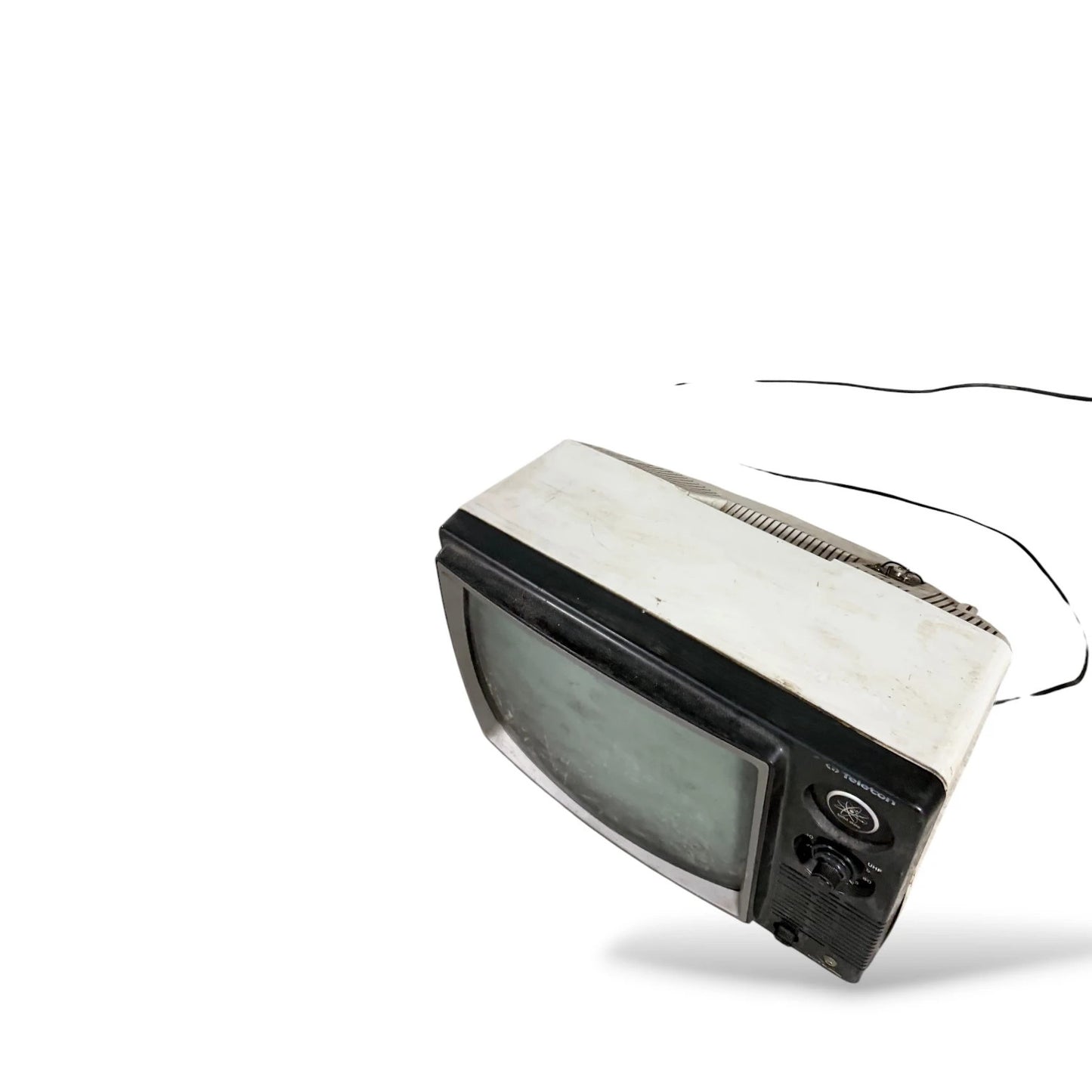 Vintage Teleton Portable Television – 1970s Solid State CRT TV, Untested, Display Prop