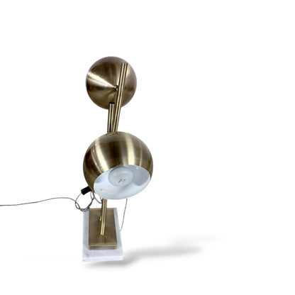 Vintage Brass Eyeball Lamp – Mid-Century Modern Dual Orb Table Lamp on Marble Base