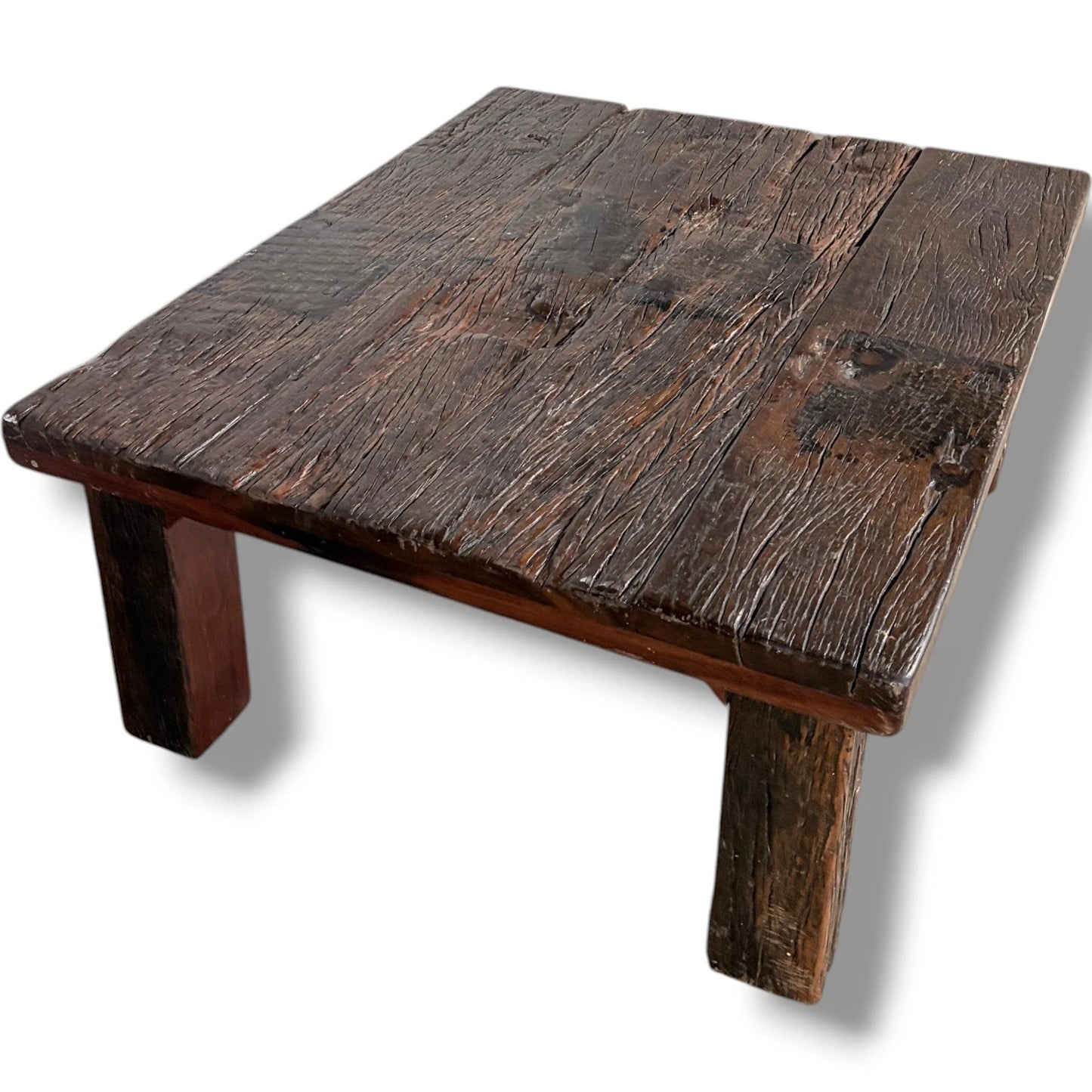 Driftwood Coffee Table – Rustic Reclaimed Wood Table With Chunky Legs