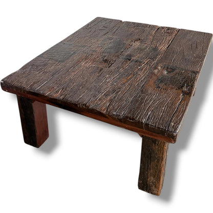 Driftwood Coffee Table – Rustic Reclaimed Wood Table With Chunky Legs