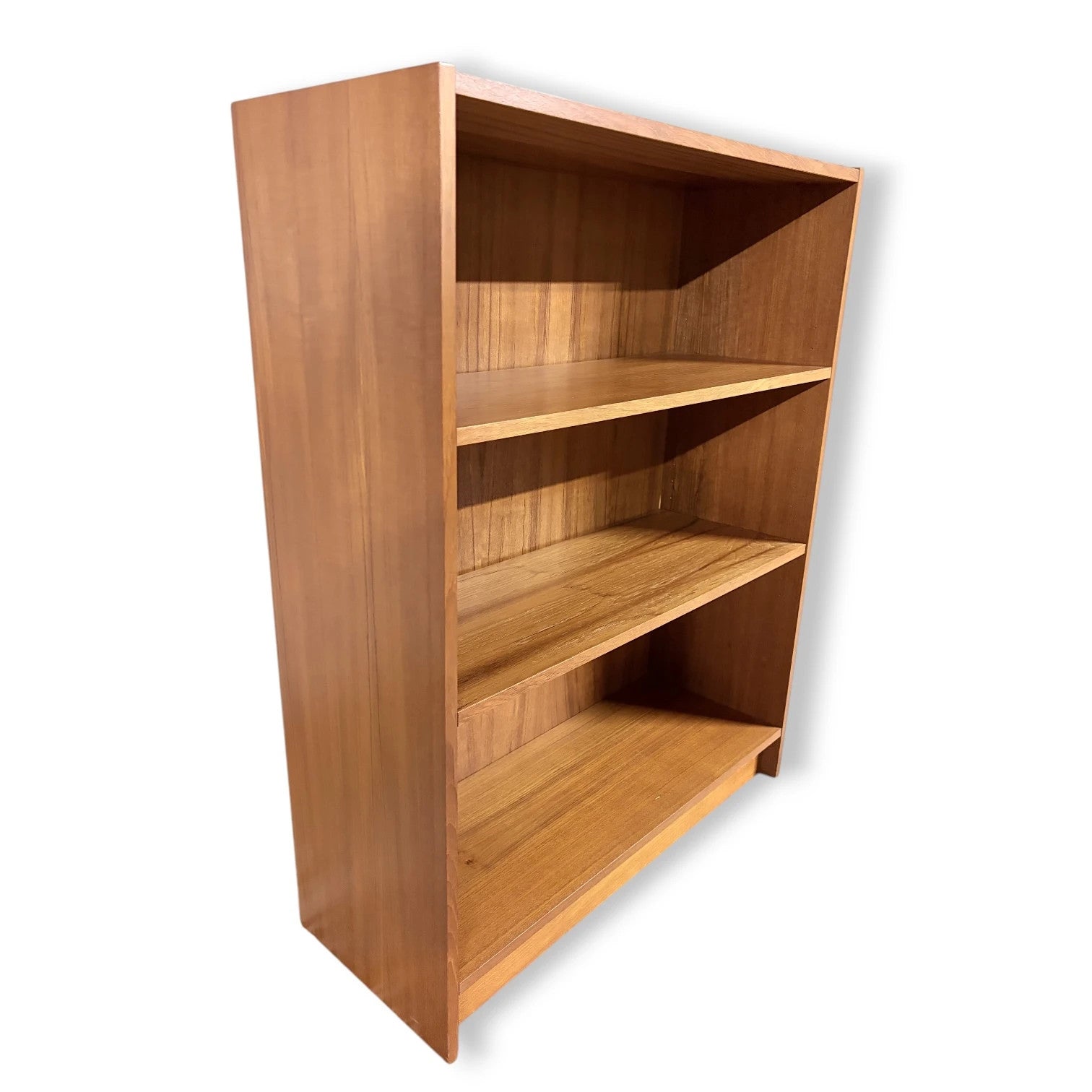 Mid Century Bookcase - Vintage Teak Wood Storage Unit | Compact Three Shelf Design — view 8