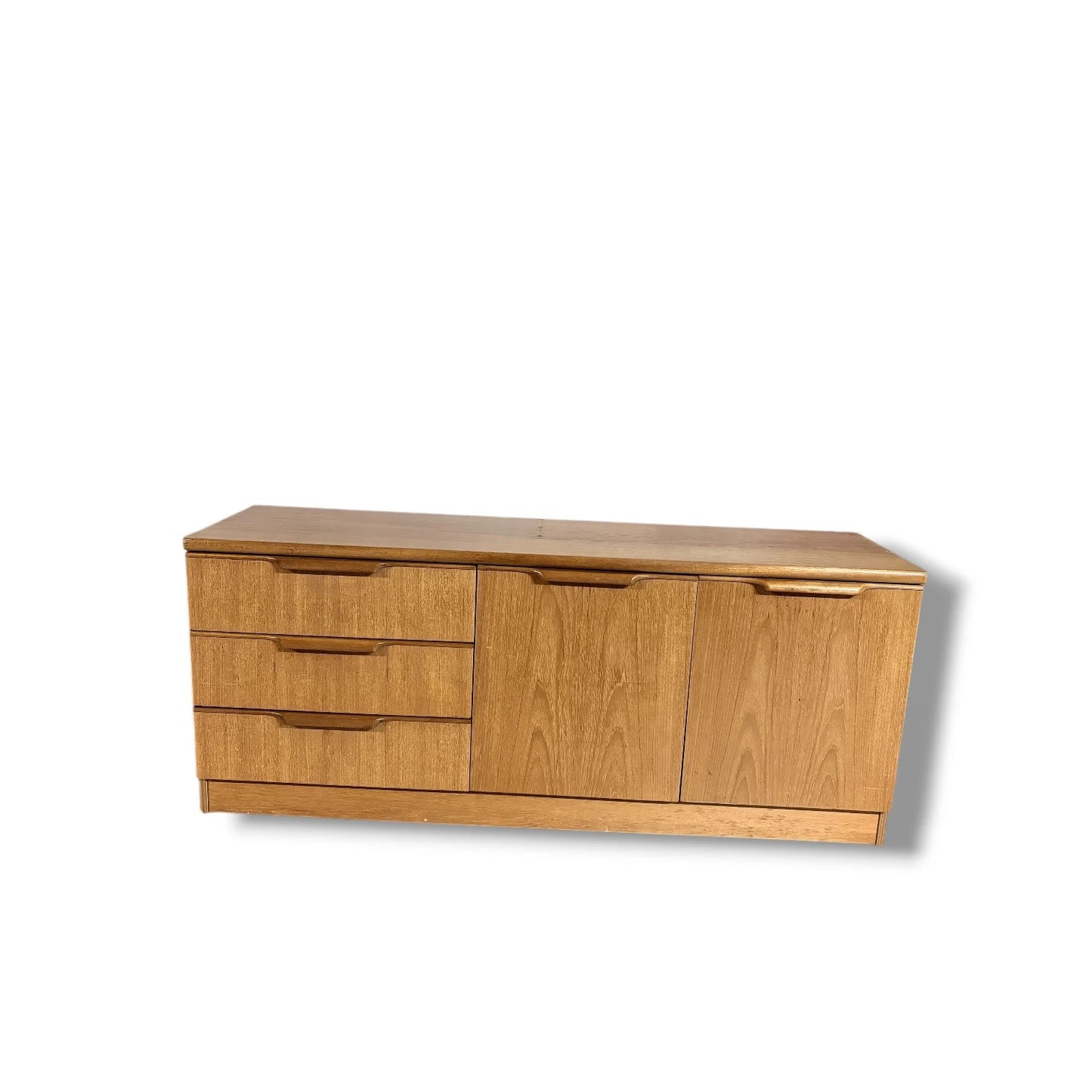 Vintage Mid-Century Low Sideboard in Blonde Oak