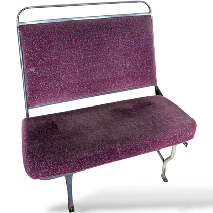 Vintage Purple Bus Seat – Industrial Mid-Century Bench