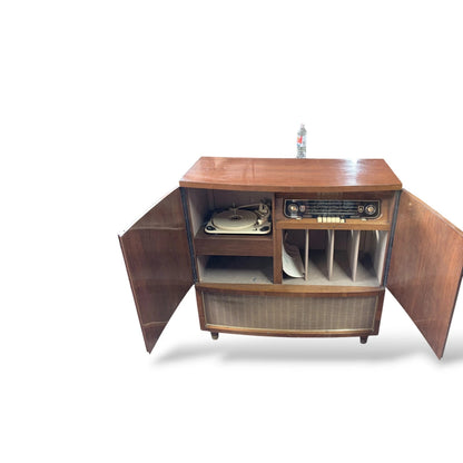 Vintage Bush Walnut Radiogram – 1950s Mid-Century Music Cabinet