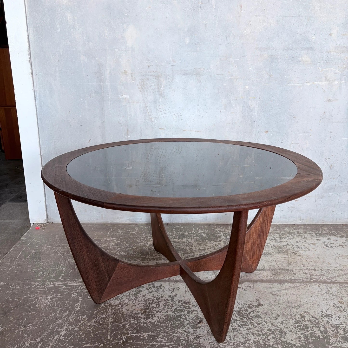 Vintage G Plan Astro Teak Coffee Table with Black Perspex Inset Top