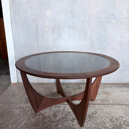 Vintage G Plan Astro Teak Coffee Table with Black Perspex Inset Top