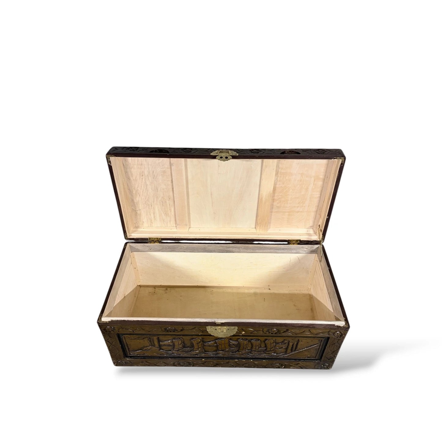 Large Hand-Carved Camphor Wood Blanket Box – Chinese Chest