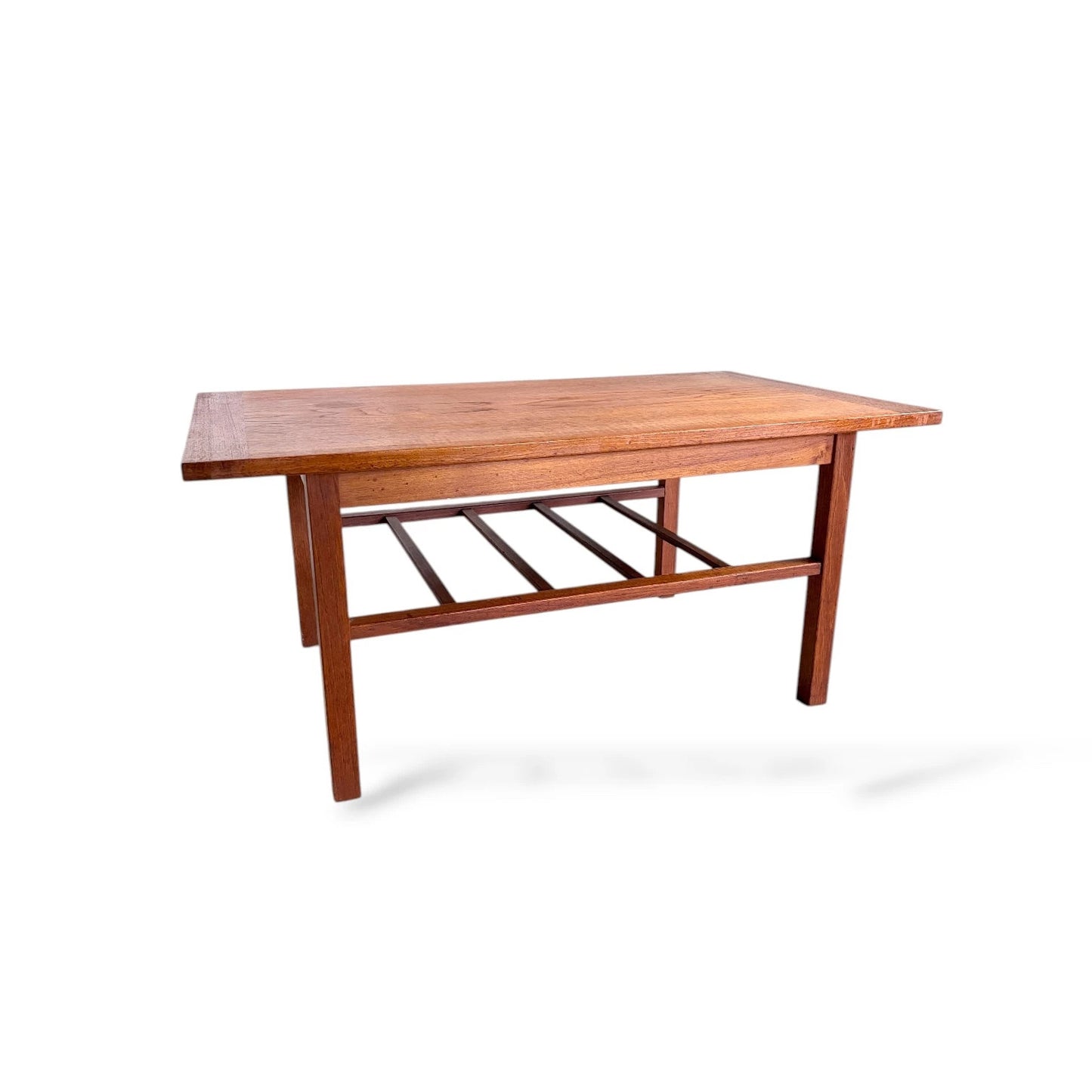 Danish Teak Coffee Table – Mid-Century Modern with Magazine Shelf