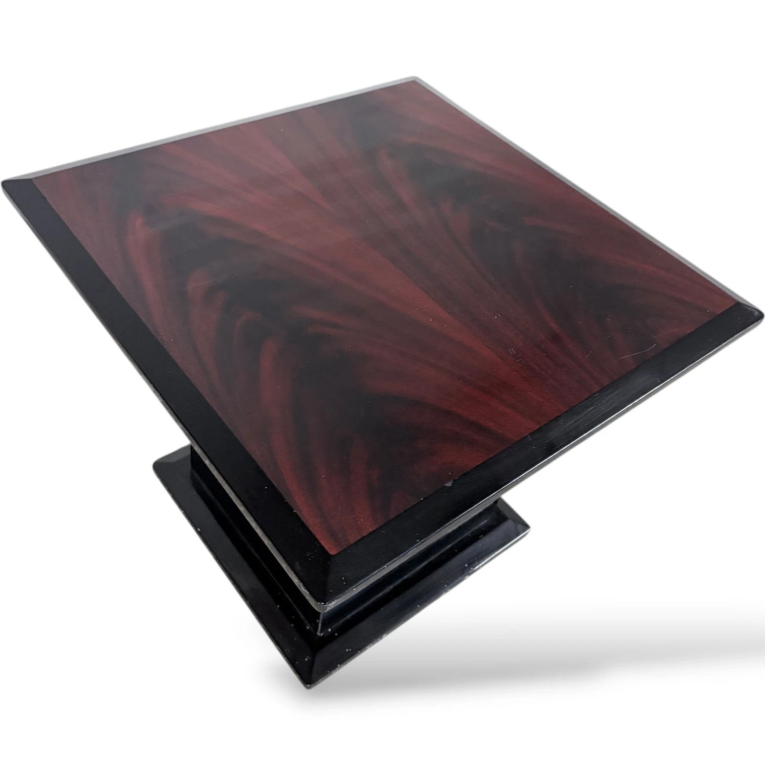 Art Deco Coffee Table – Square Rosewood Effect With Black Lacquer Base — view 8