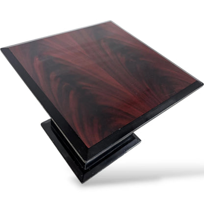 Art Deco Coffee Table – Square Rosewood Effect With Black Lacquer Base — view 8