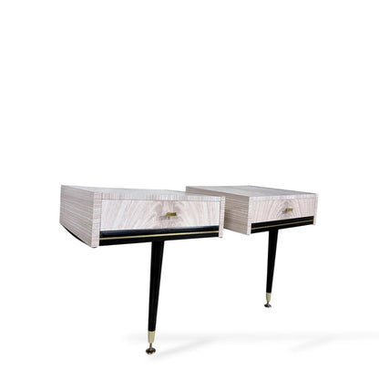 Mid-Century Floating Bedside Cabinets – Pair of Formica Nightstands