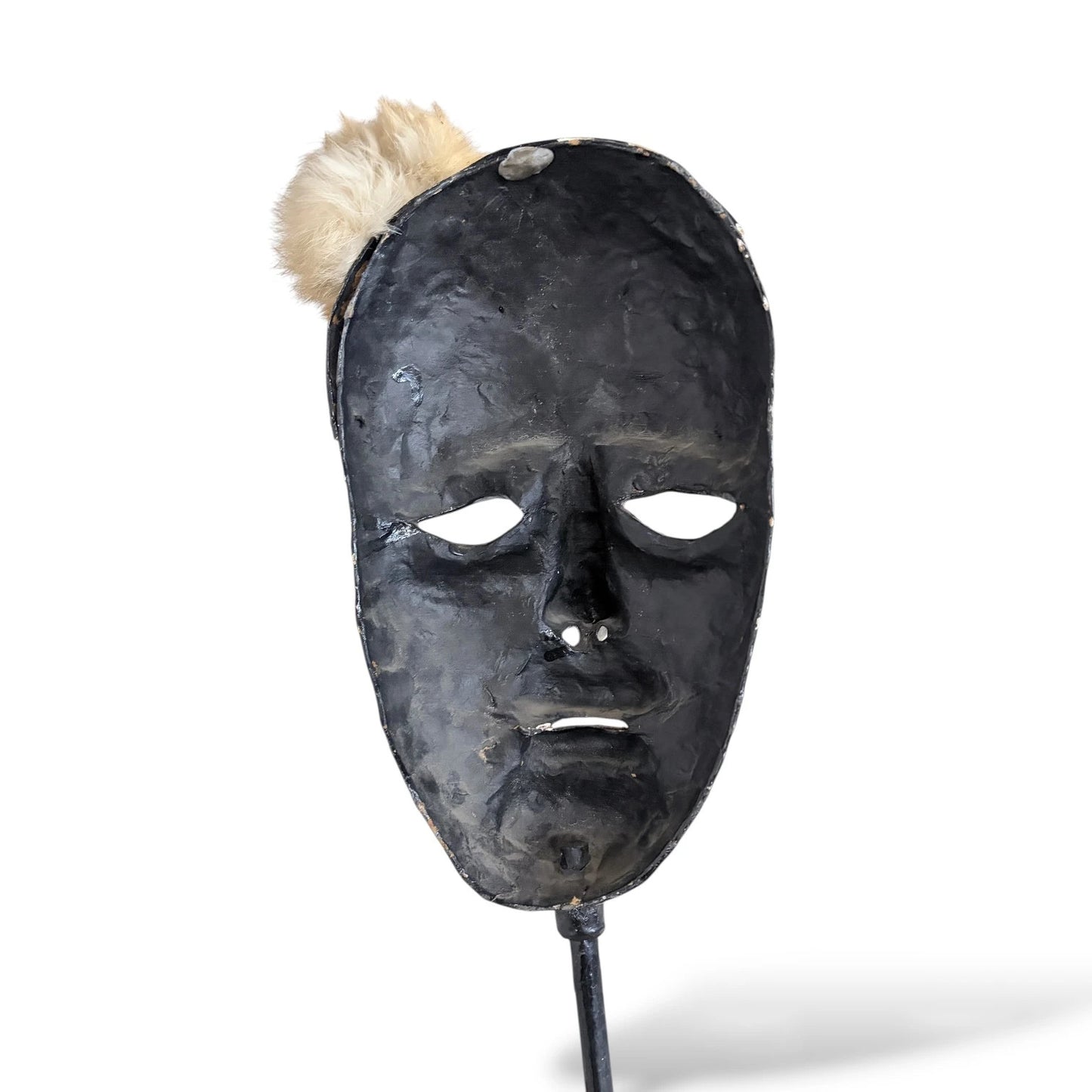 Pair of Vintage Puppet Head Masks – Papier-Mâché Theatre Figures