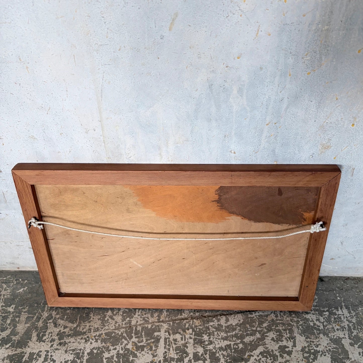 Mid Century Handcrafted Wood Marquetry Landscape Wall Art – Framed