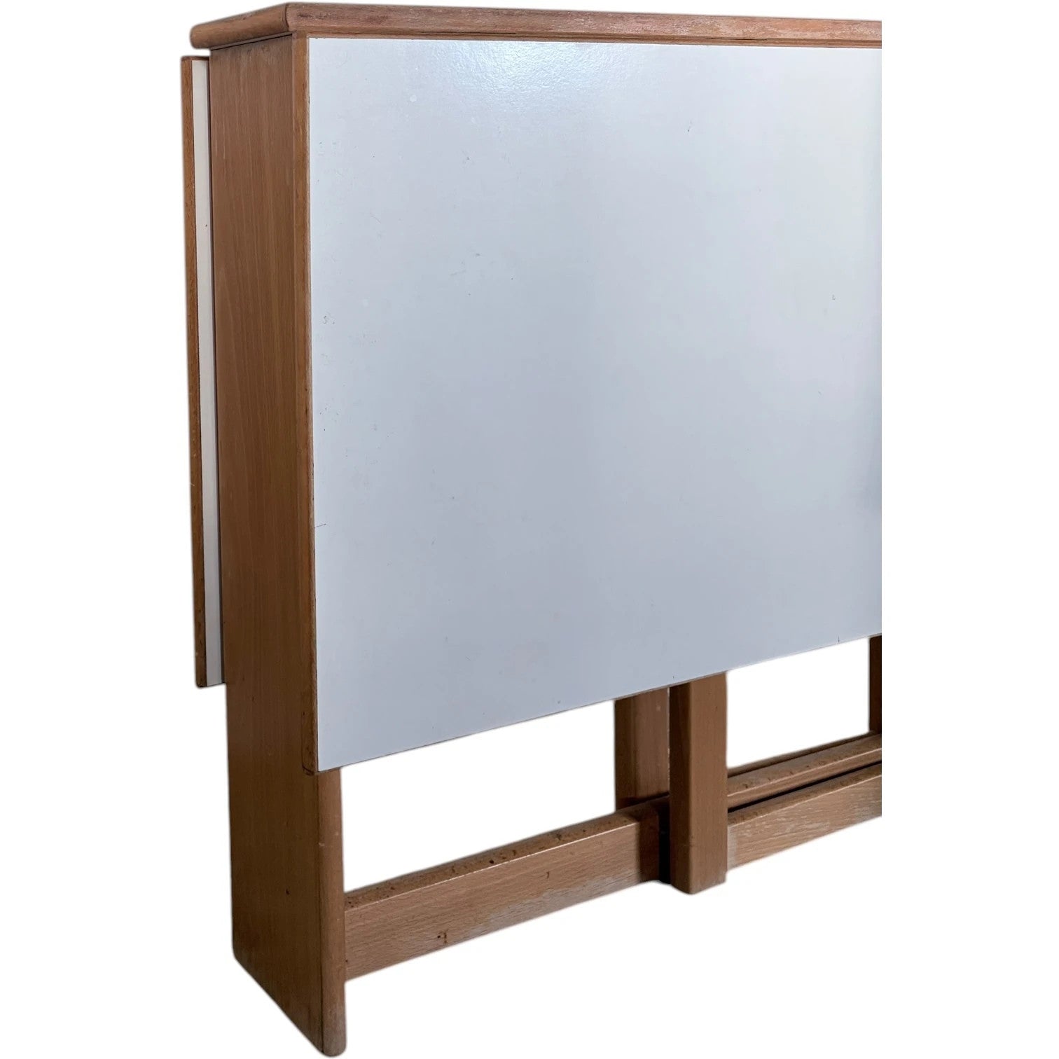 Drop Leaf Dining Table - Vintage Habitat Beech Wood With White Laminate Top — view 8