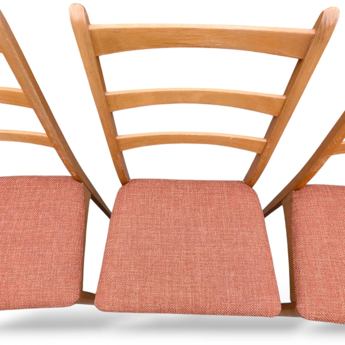 Set of 4 Mid-Century Beech Ladder Back Dining Chairs