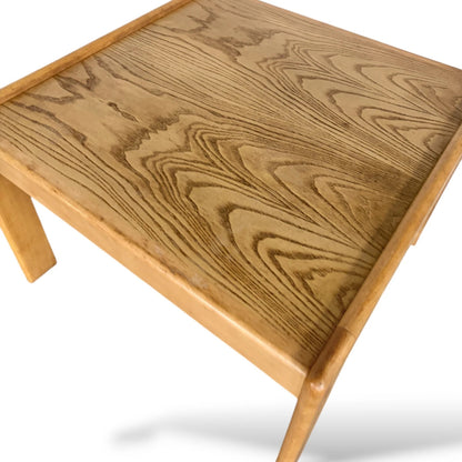 Danish Coffee Table – Mid-Century Modern Beech & Oak Table With Sculpted Legs