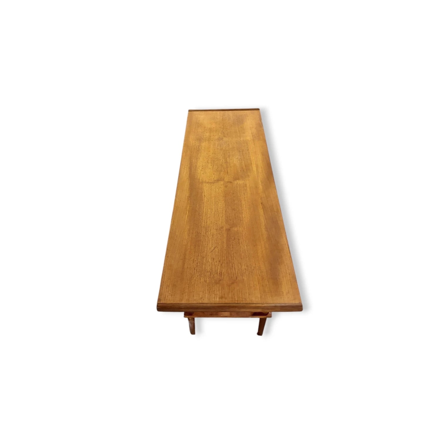 Mid Century Coffee Table - Teak Toned Hardwood Retro Living Room Centrepiece — view 8
